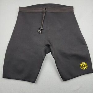 Gold's Gym Shorts Mens L Black Compression Neoprene Thermal Adjustable Waist